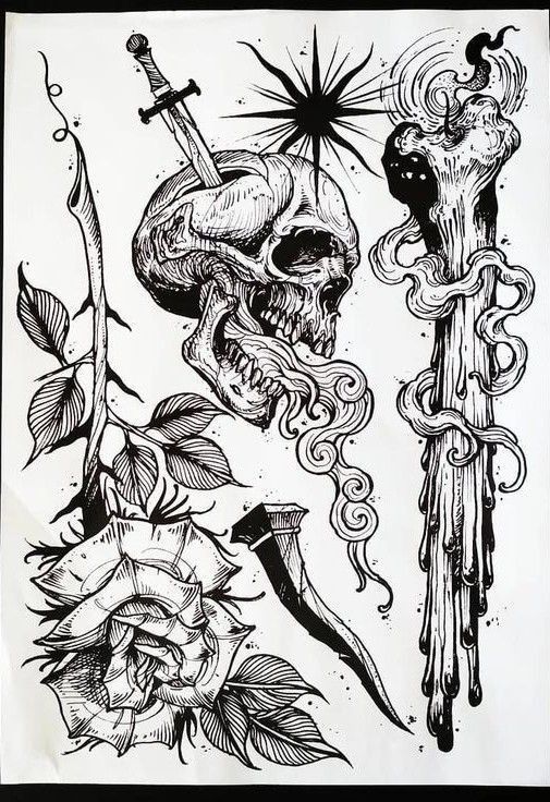 intricate bull skull tattoo ideas