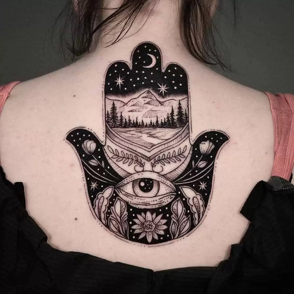 intricate Hamsa tattoo designs