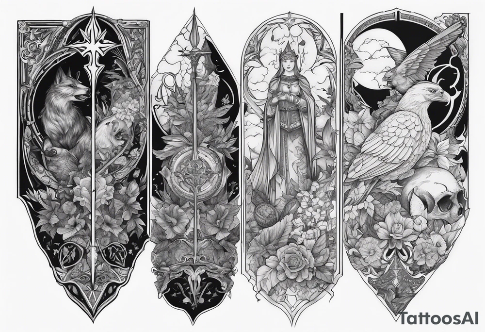 intricate medieval tattoo motifs