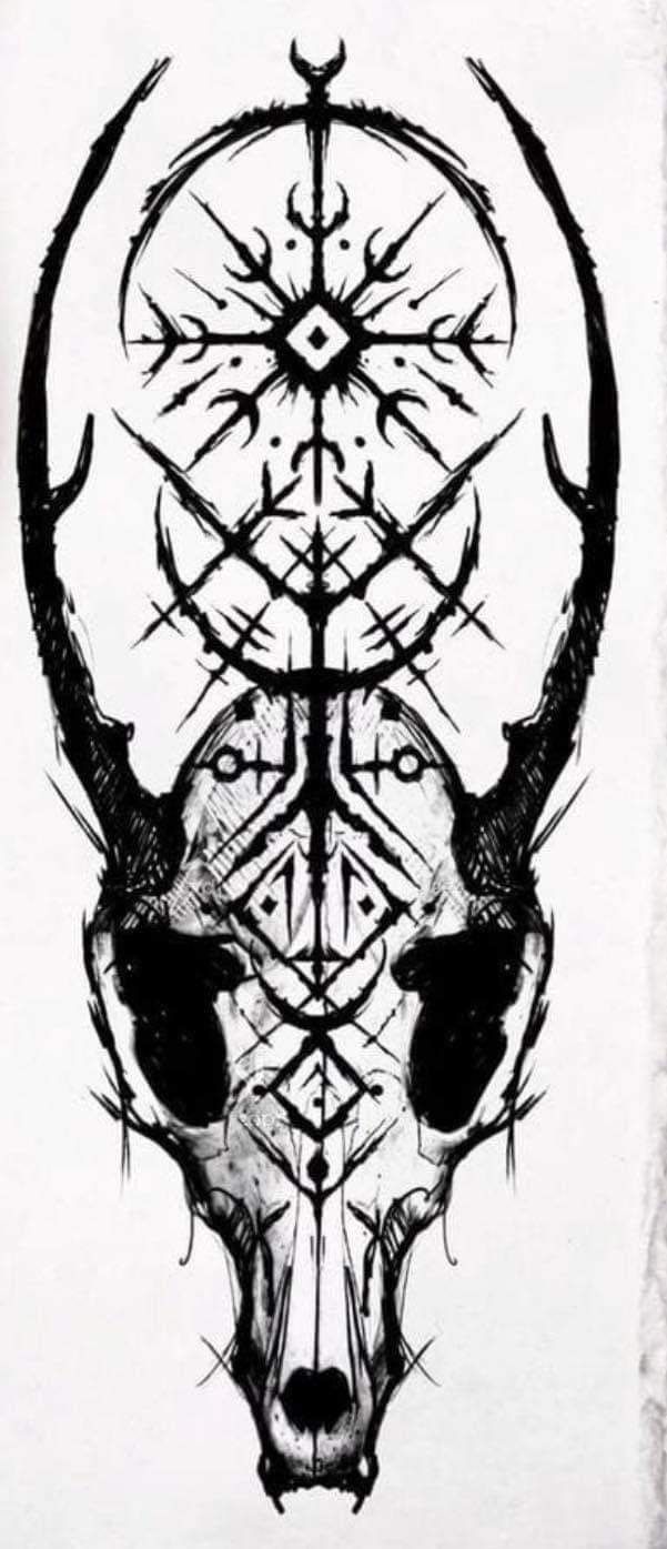 large-scale deer hunting tattoo ideas