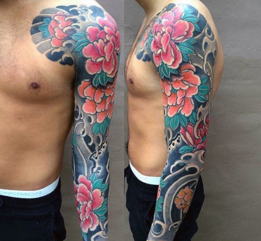 male flower tattoo ideas 0021