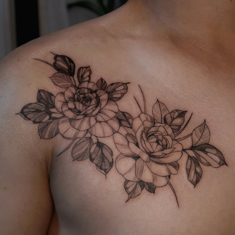 male flower tattoo ideas 0079