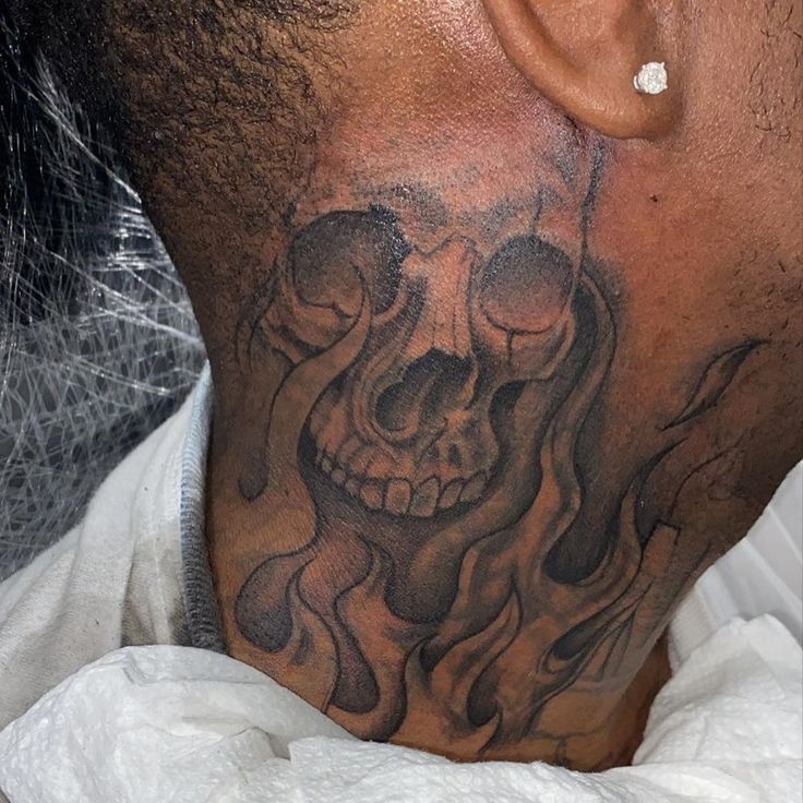 male neck tattoo placements and ideas.