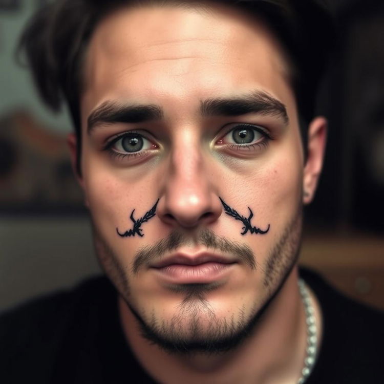 male small male face tattoo 0063