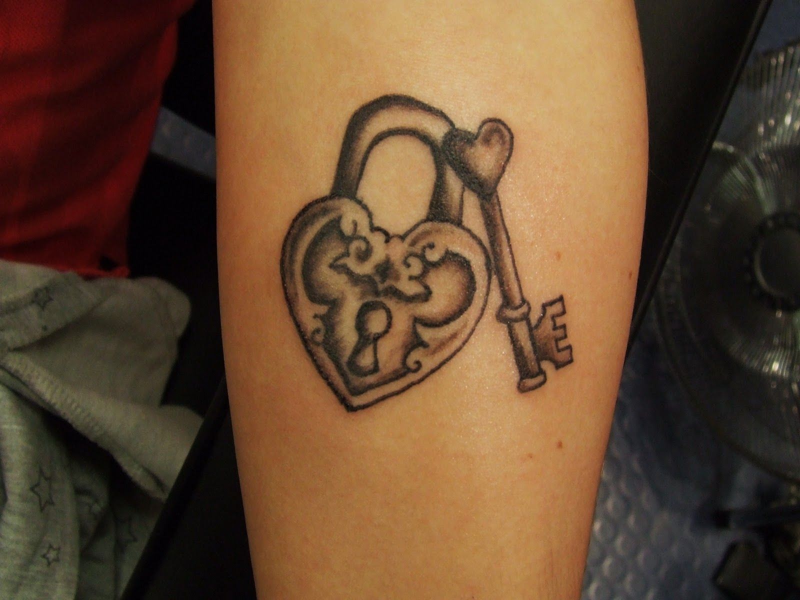 meaningful small heart lock and key tattoos