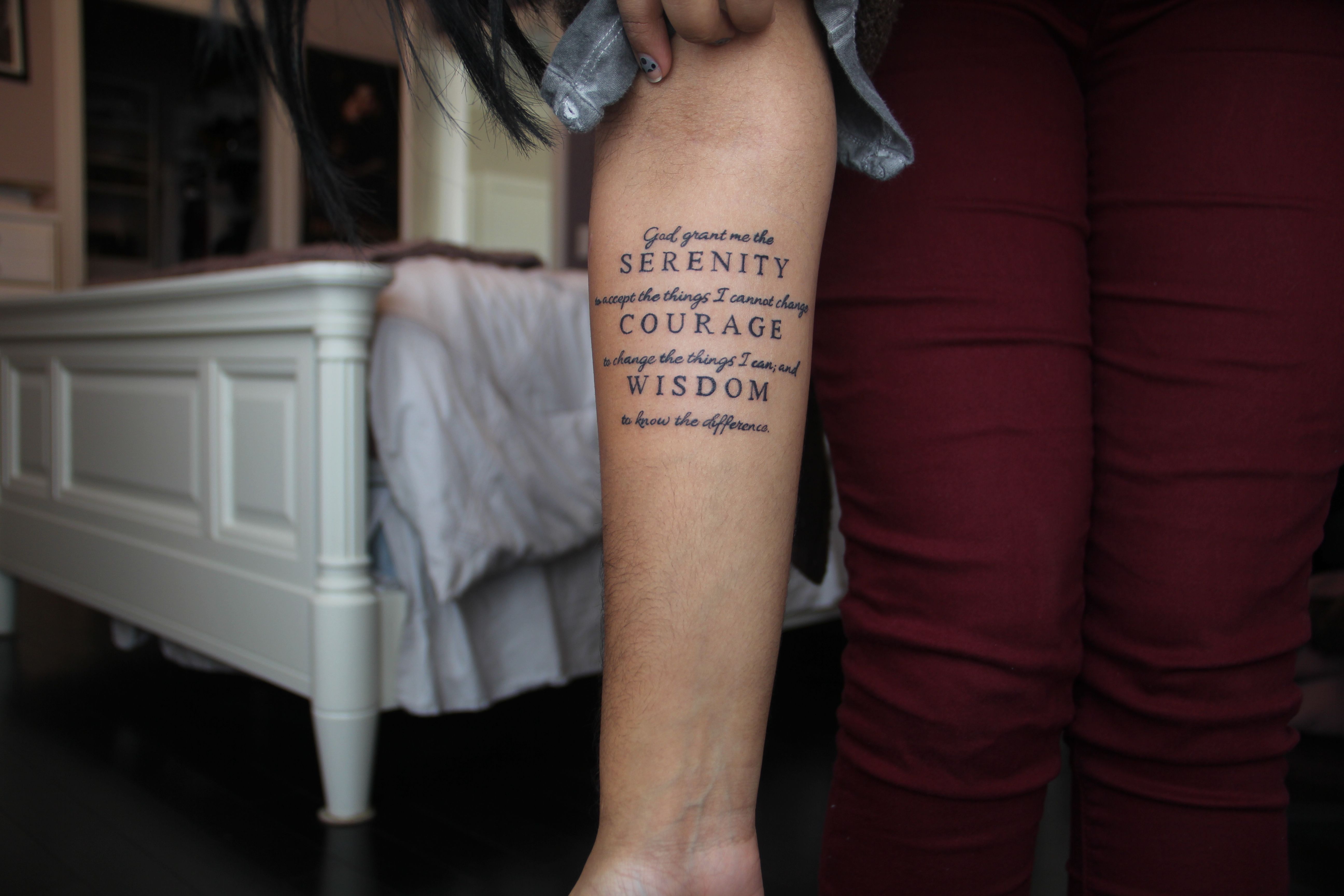 meaningful small serenity prayer tattoo designs