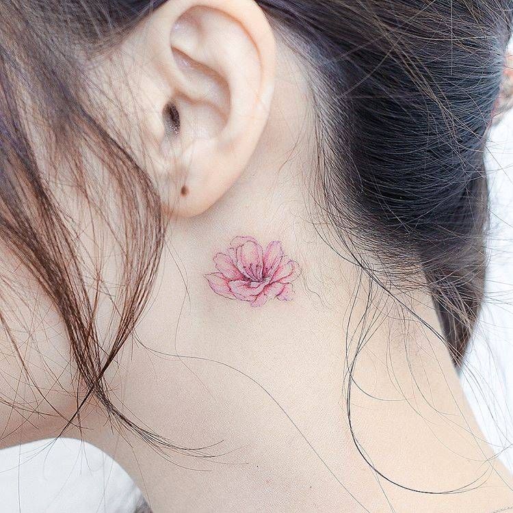 Mini small cherry blossom tattoo 0083