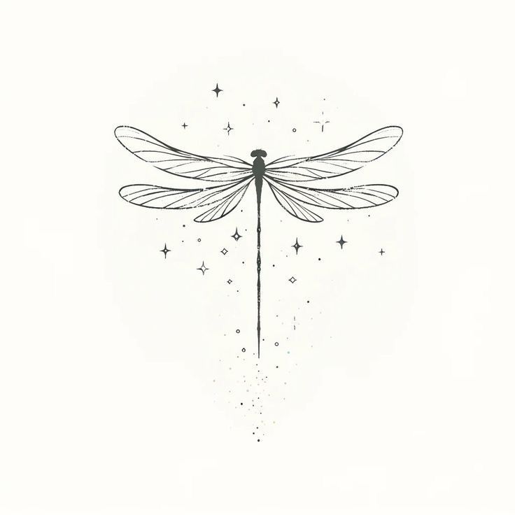 mini small dragonfly tattoo