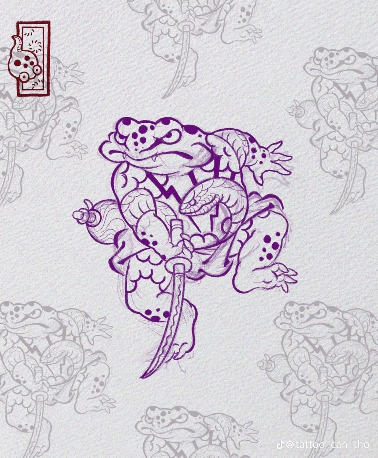 mini small frog tattoo 0012