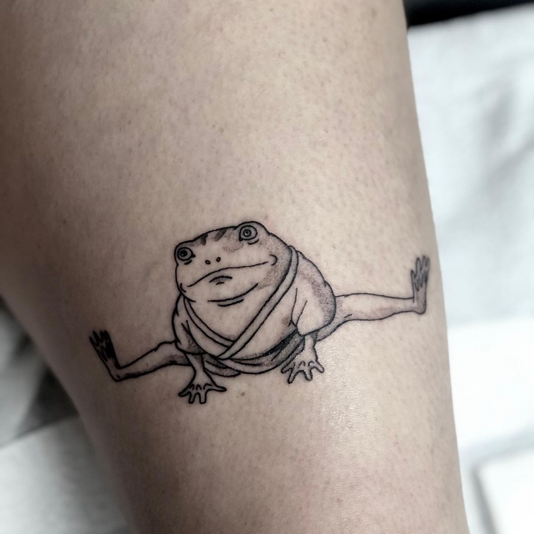 mini small frog tattoo 0093