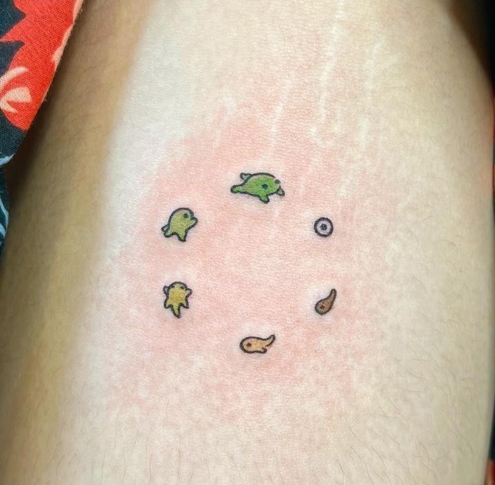 mini small frog tattoo 0099