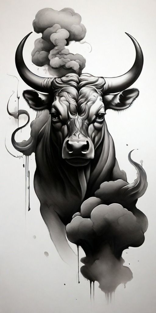 minimalist bull skull tattoo ideas