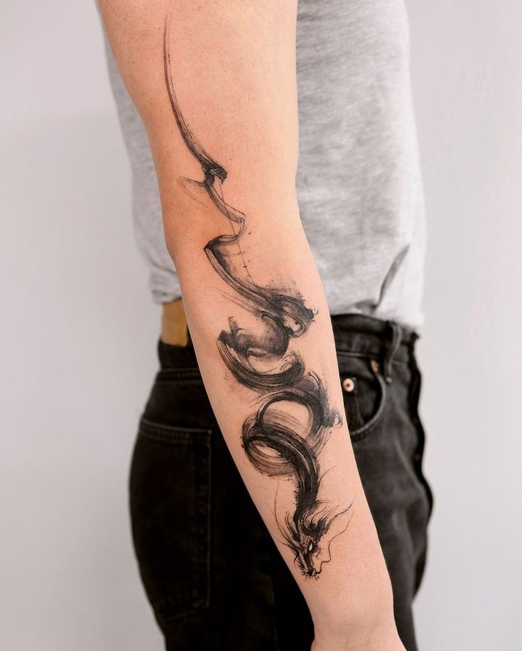 minimalist dragon tattoo ideas