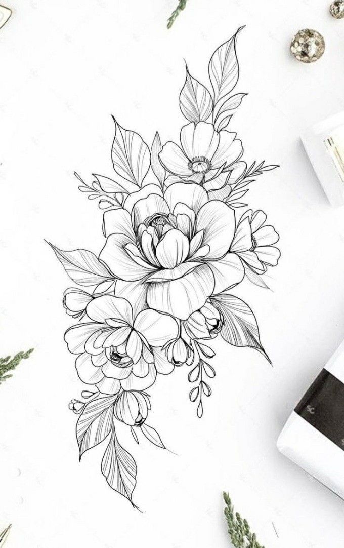 minimalist floral tattoo designs