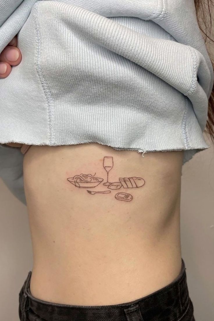 minimalist food tattoo inspiration