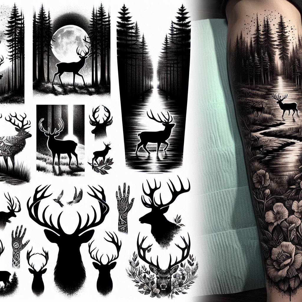 minimalist hunting tattoo art