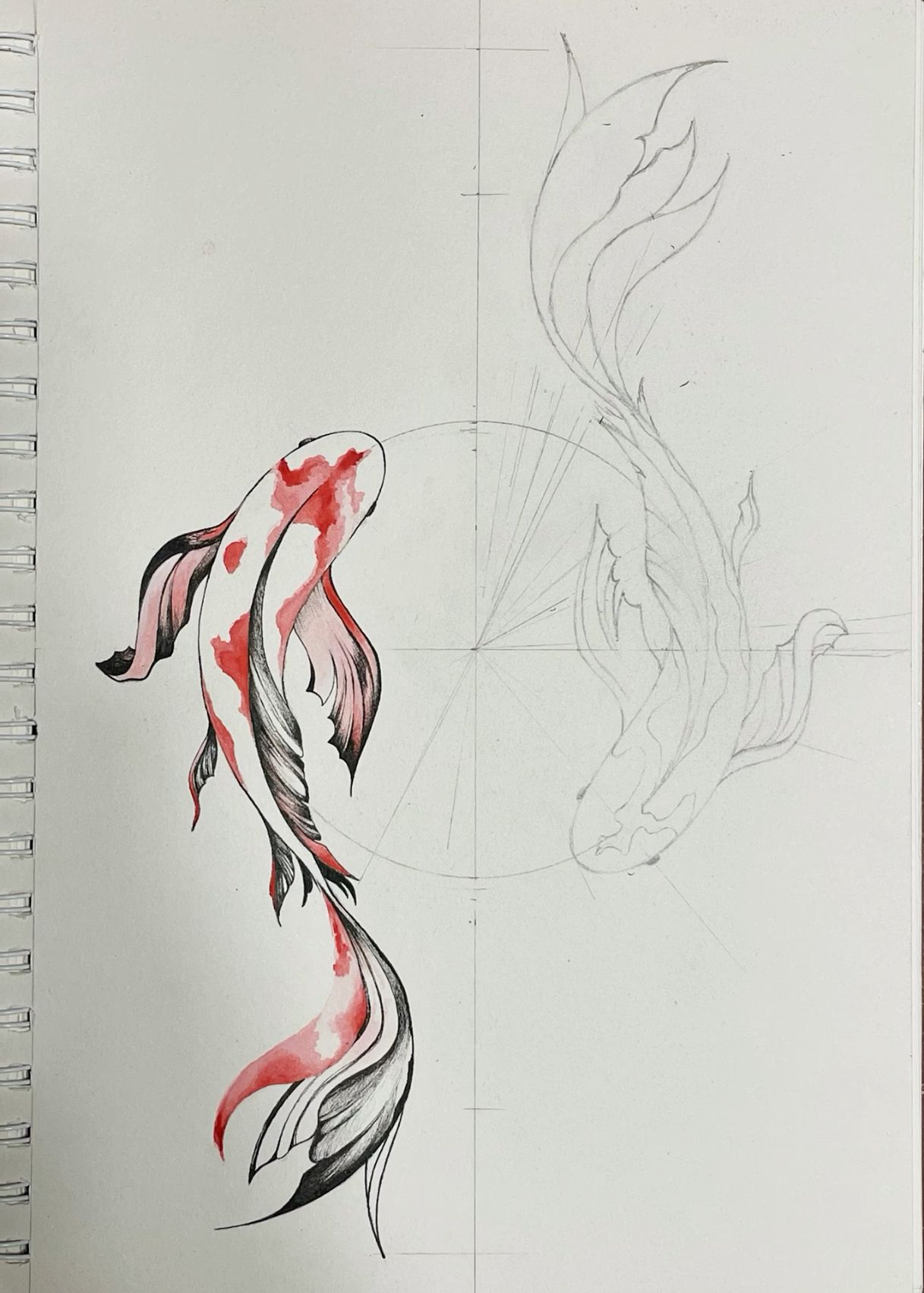 minimalist koi fish tattoo concepts