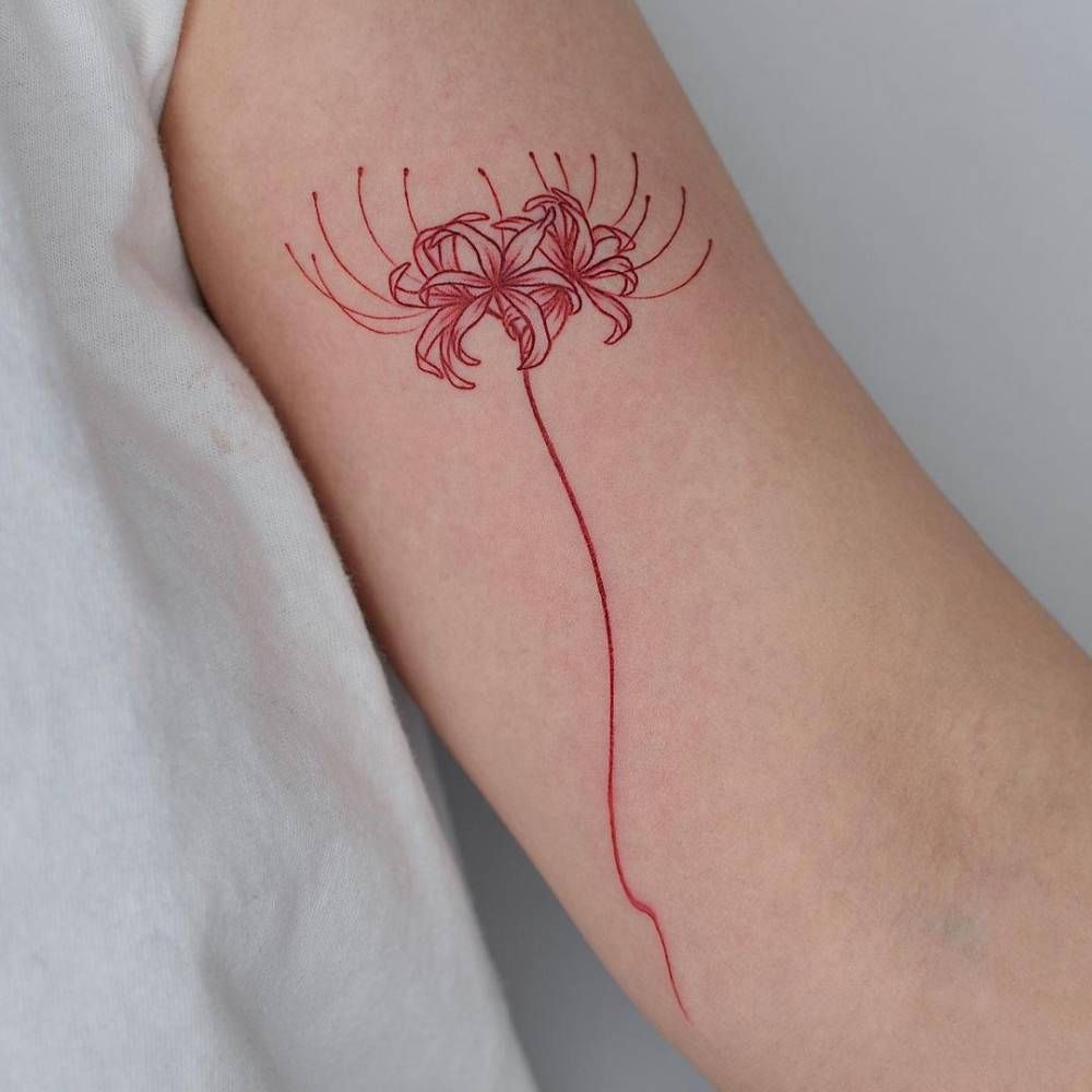 Minimalist lily tattoo small 0027