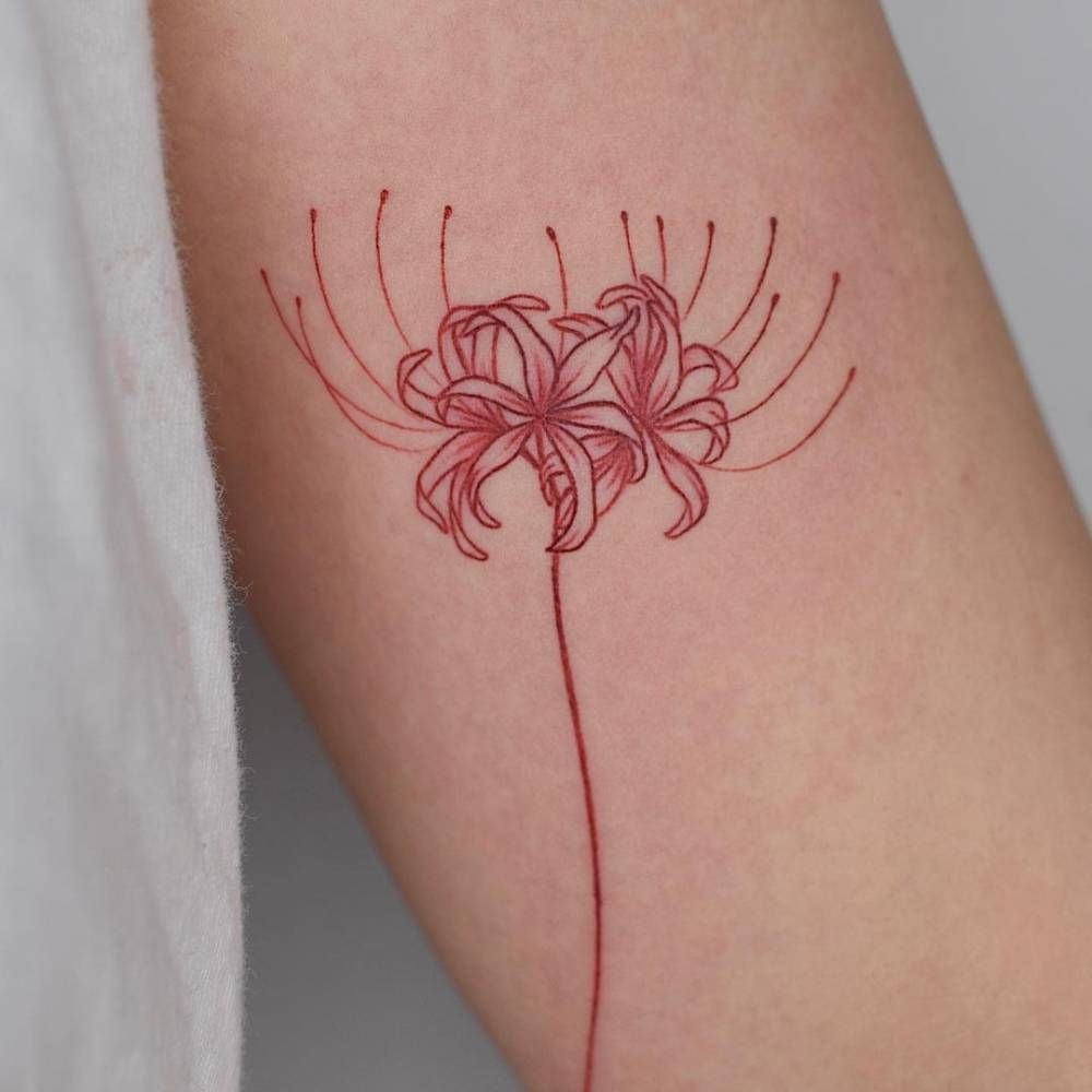 Minimalist lily tattoo small 0047