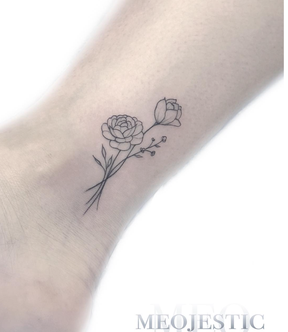 Minimalist lily tattoo small 0078