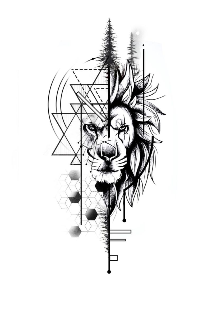 minimalist lion tattoo ideas