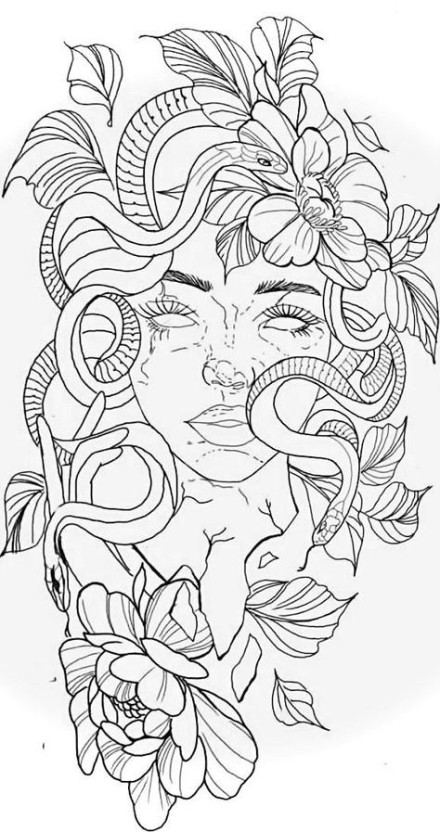 minimalist medusa tattoo concepts