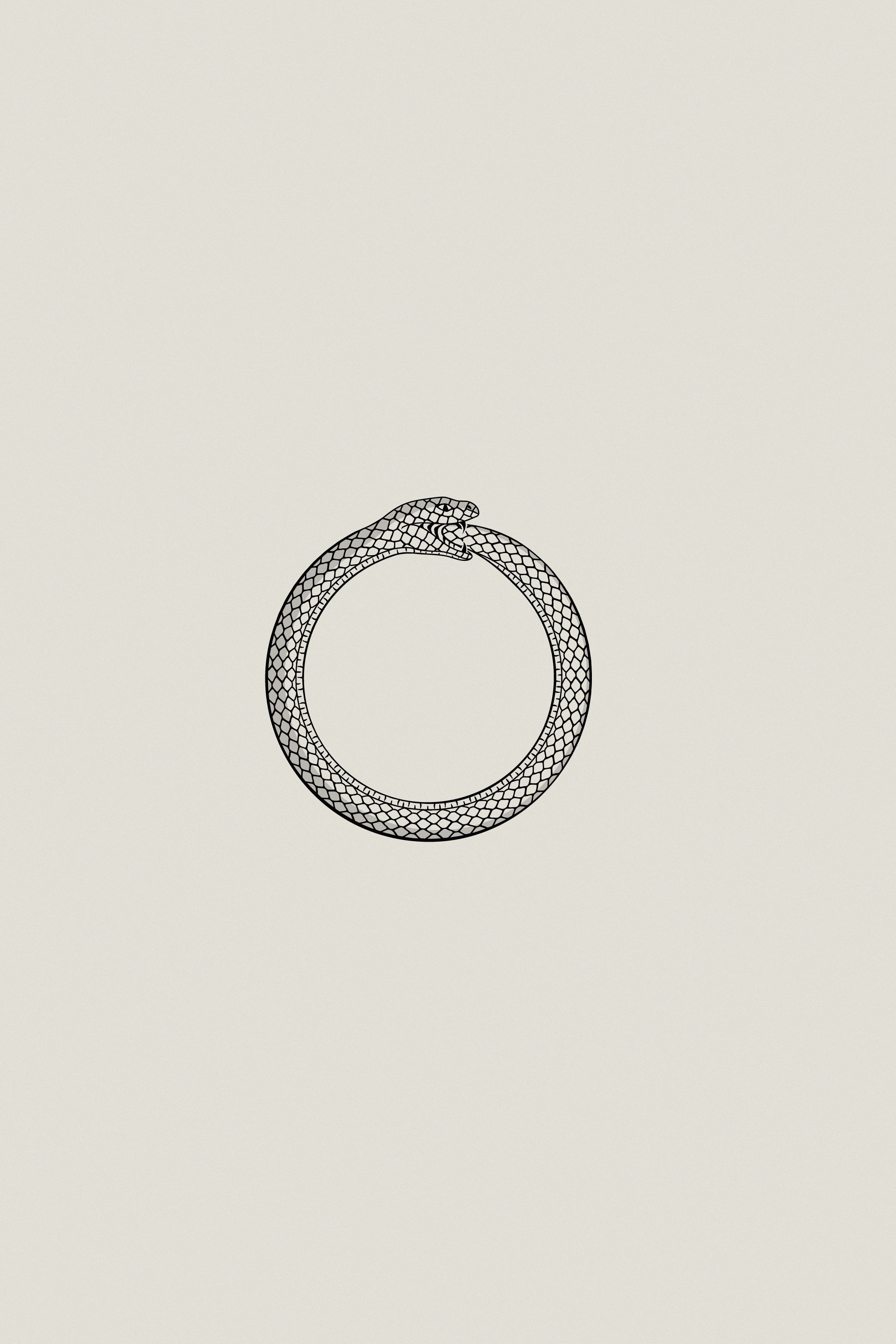 minimalist Ouroboros tattoo inspiration