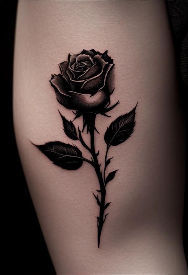 minimalist rose tattoo designs