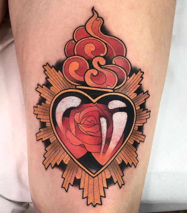 minimalist sacred heart tattoo ideas