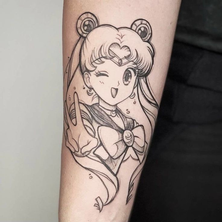 minimalist Sailor Moon tattoo concepts