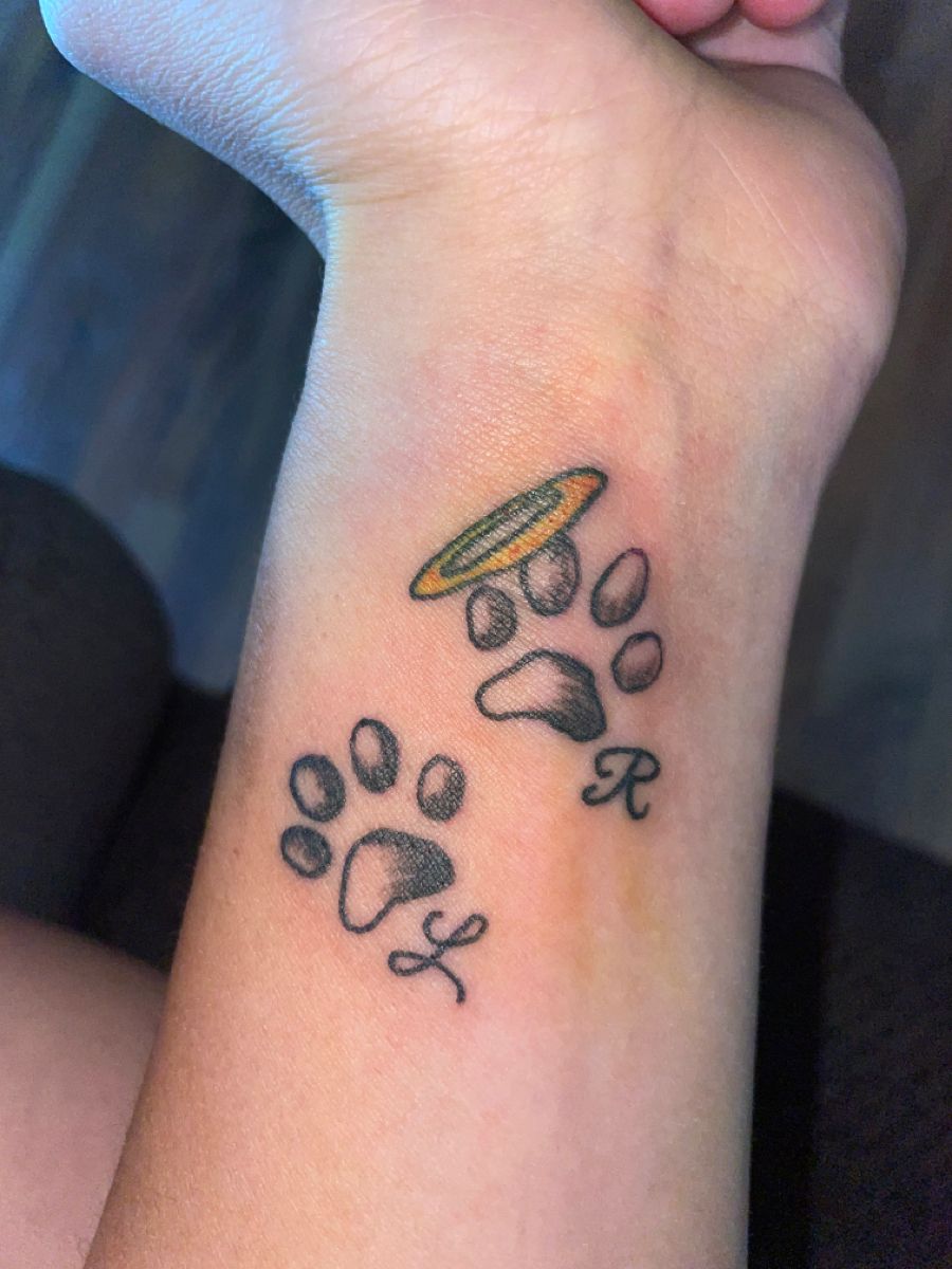 minimalist small cat memorial tattoo