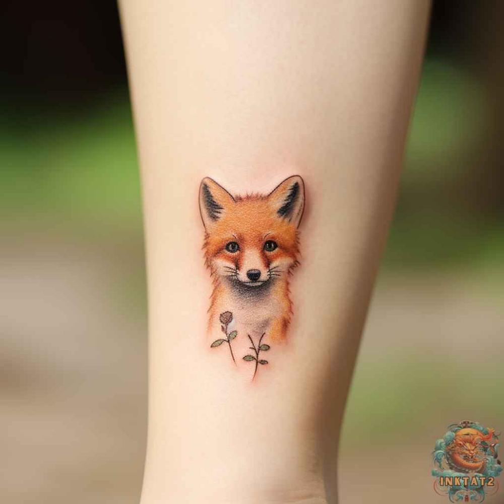 minimalist small fox tattoo