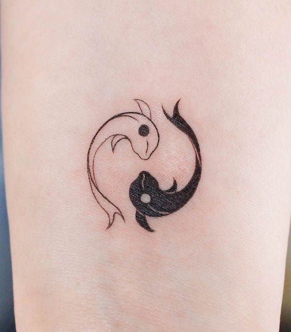 minimalist small koi fish tattoo 0010