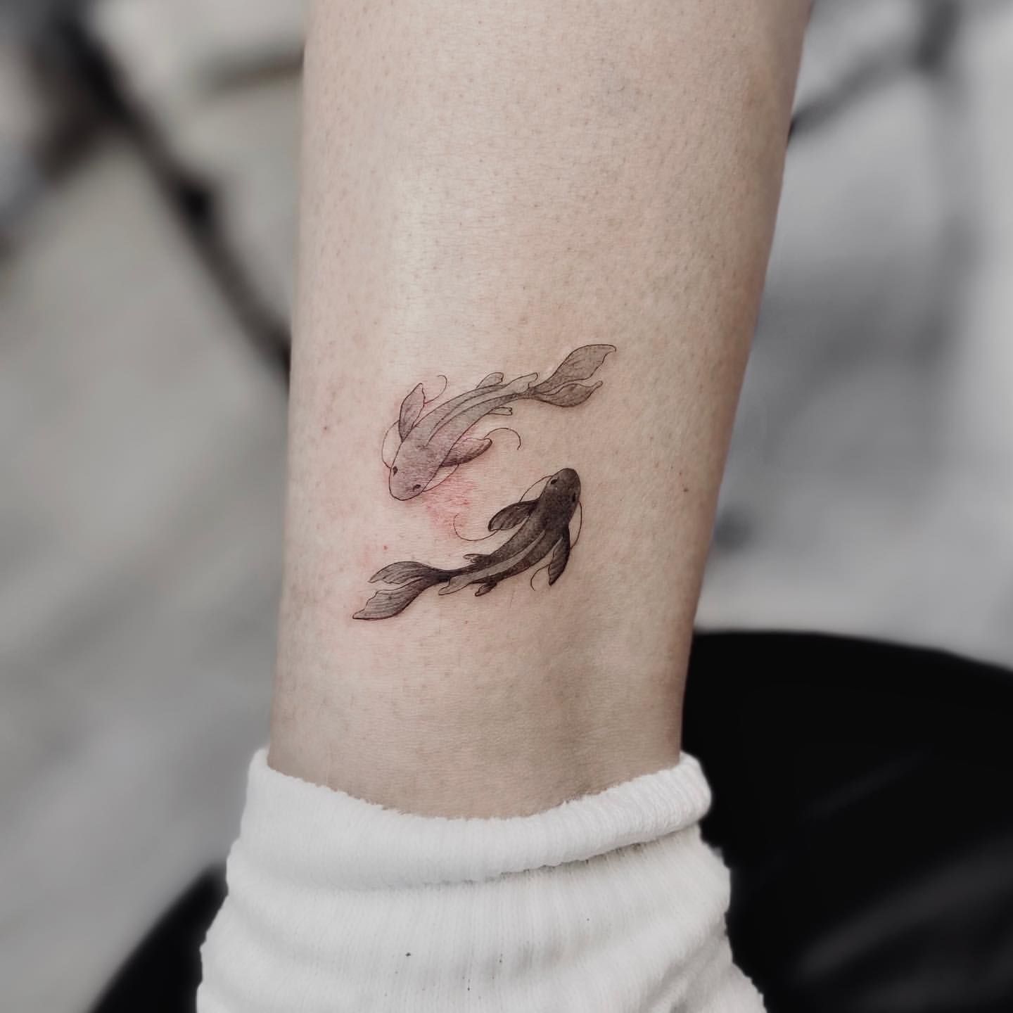 minimalist small koi fish tattoo 0015