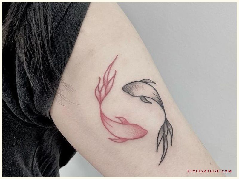 minimalist small koi fish tattoo 0017