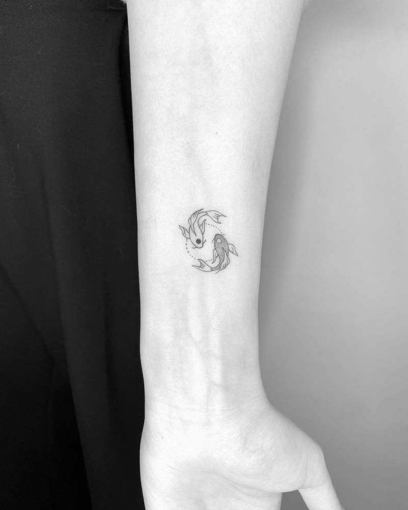 minimalist small koi fish tattoo 0021