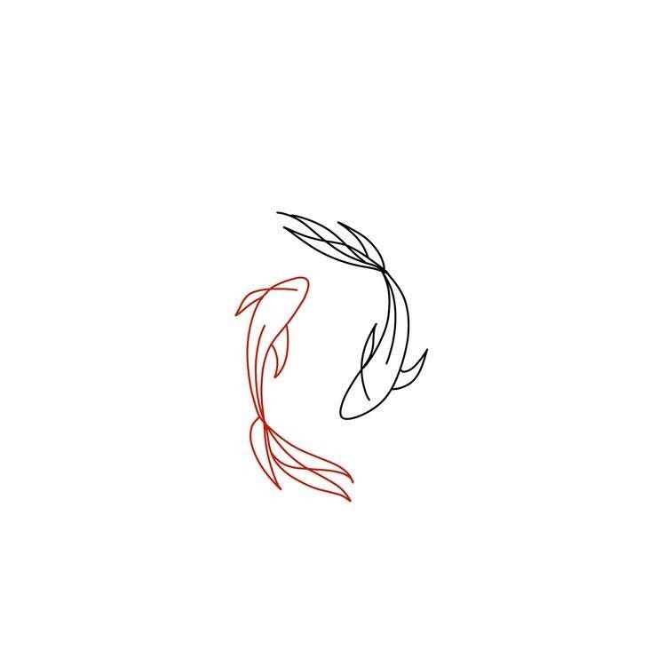 minimalist small koi fish tattoo 0024