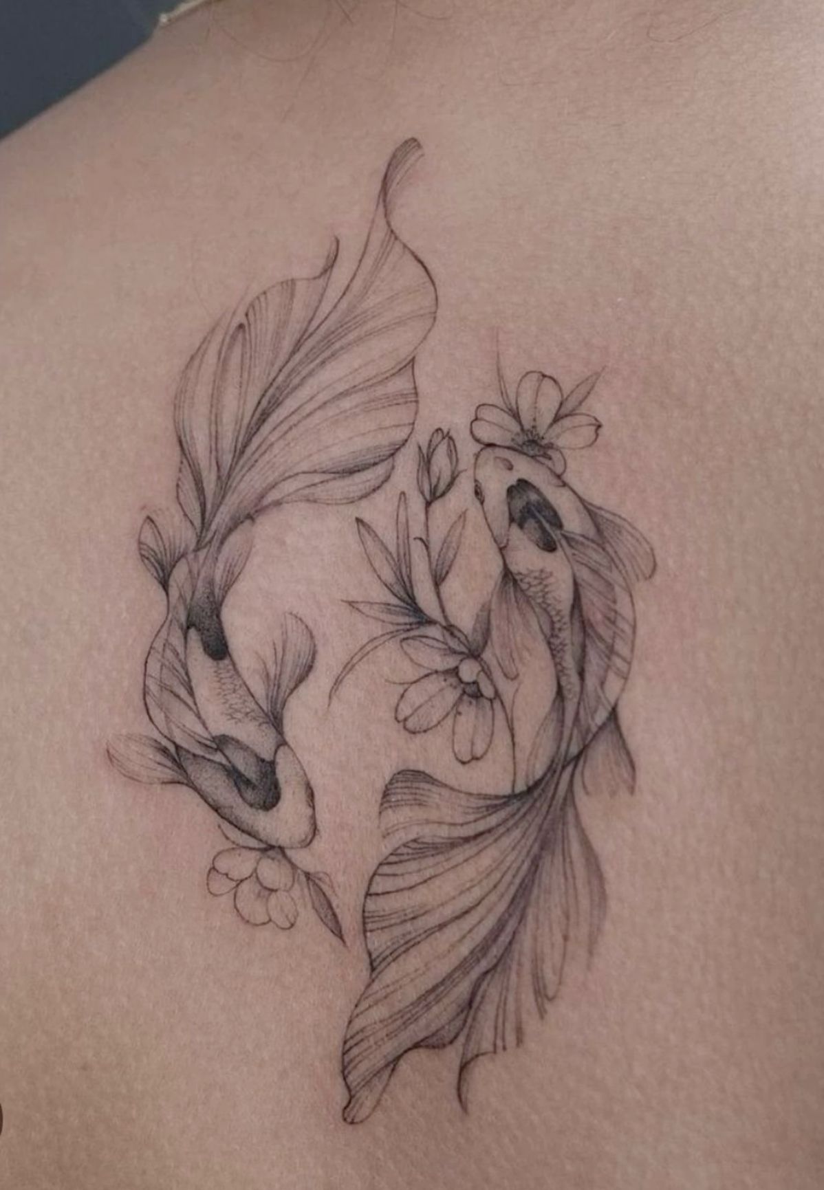 minimalist small koi fish tattoo 0030