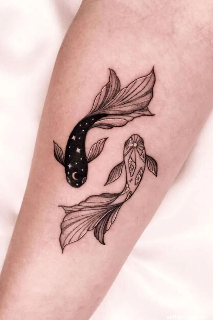 minimalist small koi fish tattoo 0033