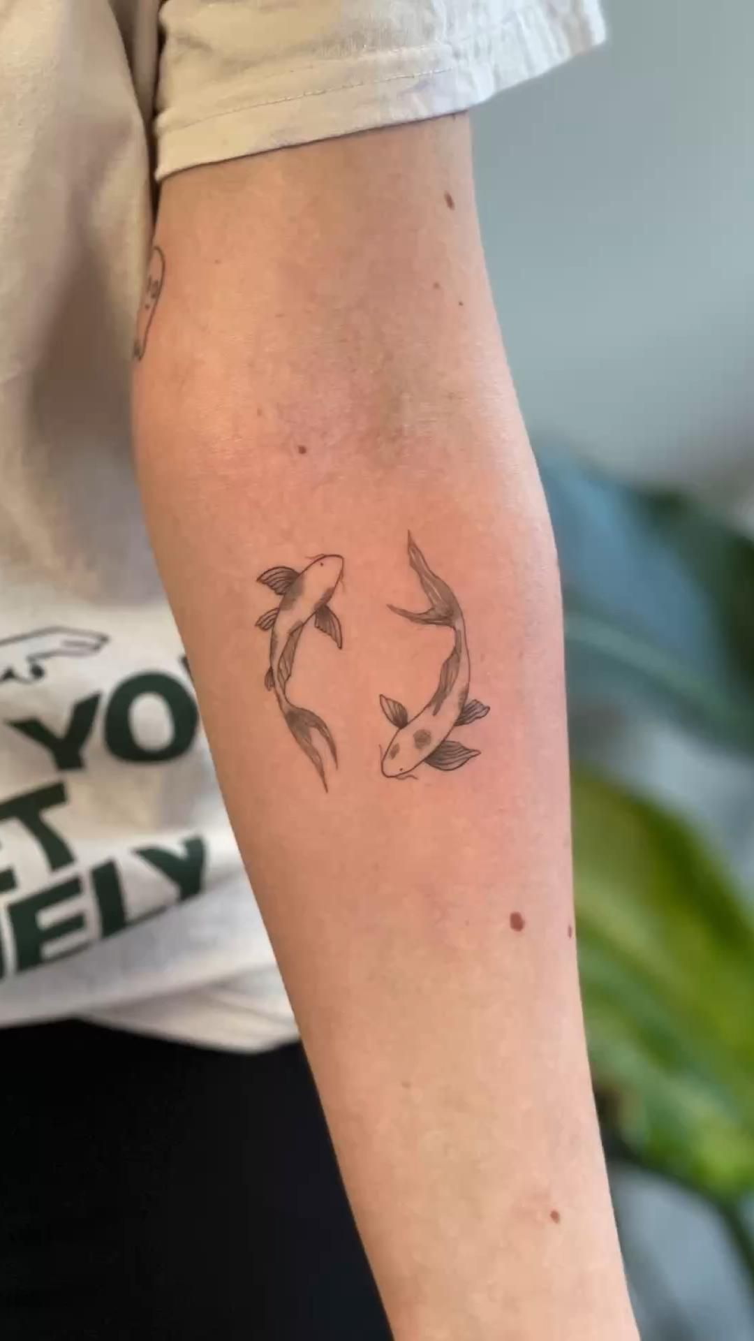 minimalist small koi fish tattoo 0063