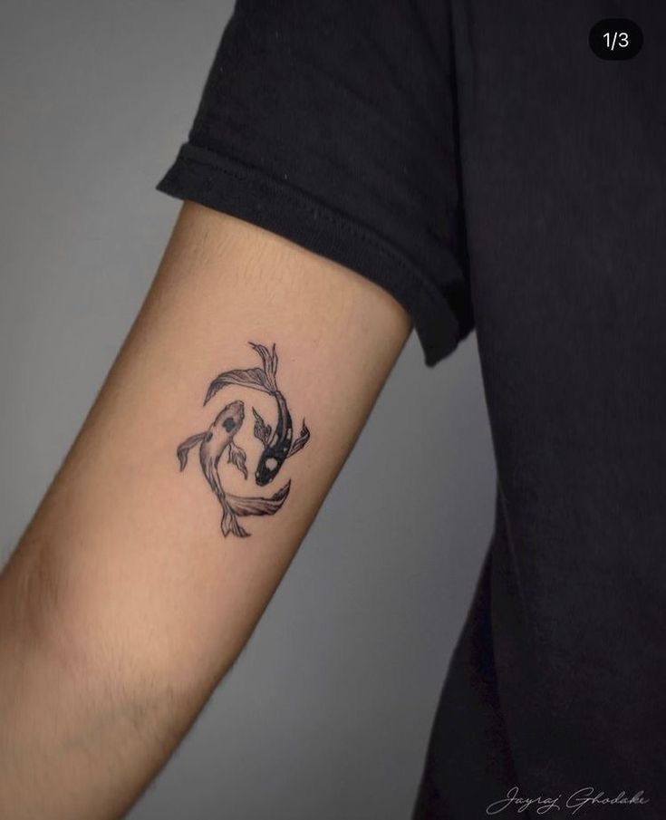 minimalist small koi fish tattoo 0065