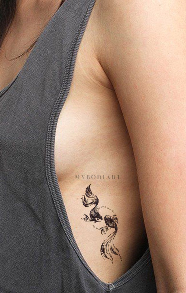 minimalist small koi fish tattoo 0071