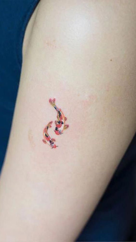 minimalist small koi fish tattoo 0075