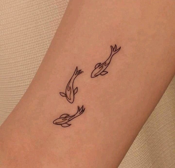 minimalist small koi fish tattoo 0076