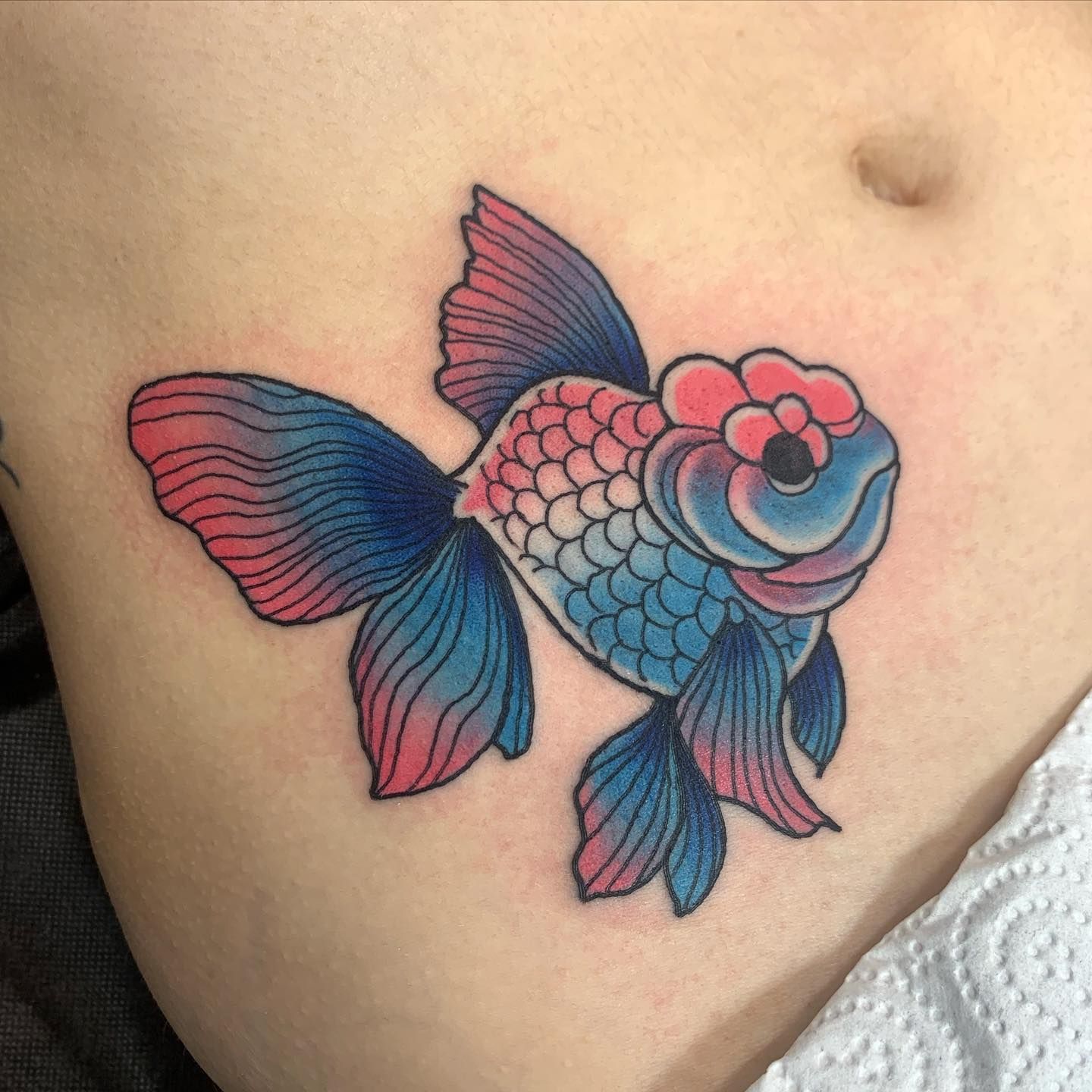 minimalist small koi fish tattoo 0086