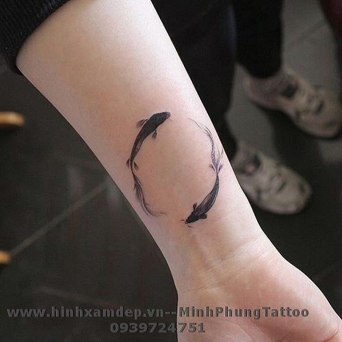 minimalist small koi fish tattoo 0091