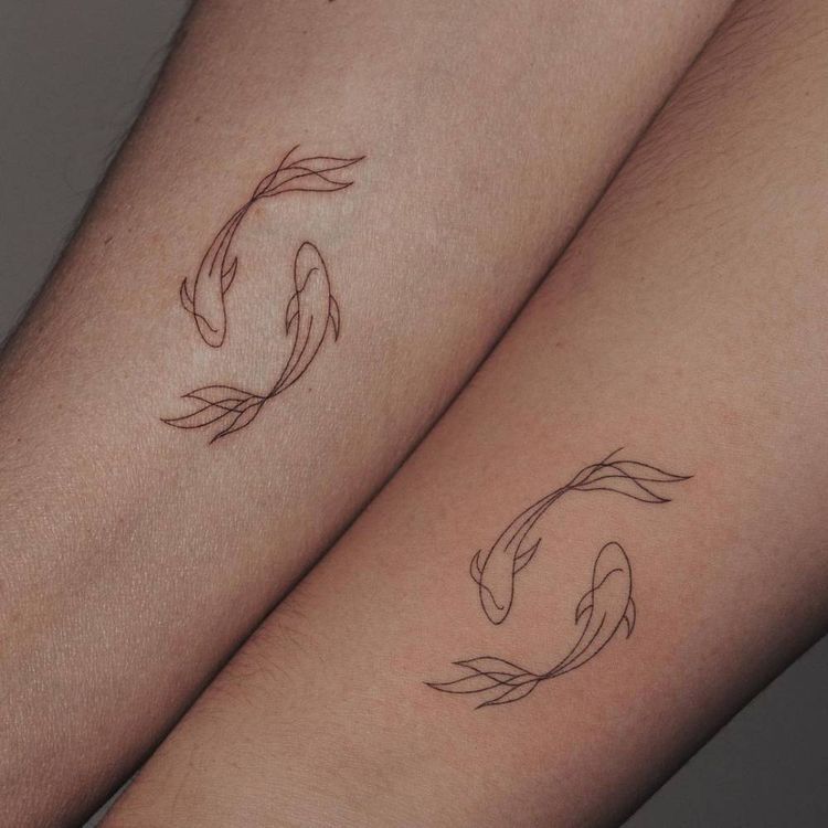 minimalist small koi fish tattoo 0093