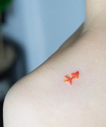 minimalist small koi fish tattoo 0097