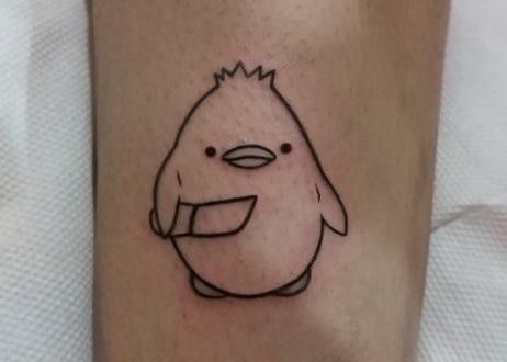 minimalist small penguin tattoo 0016