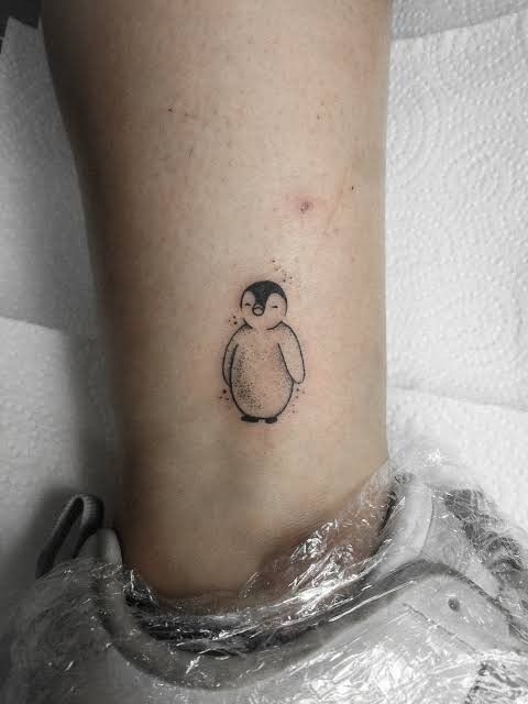 minimalist small penguin tattoo 0023